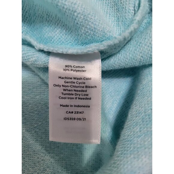 Talbots Women's XL Heathered Light Blue Aqua Pocket Pullover Beachy Coastal - Picture 6 of 6